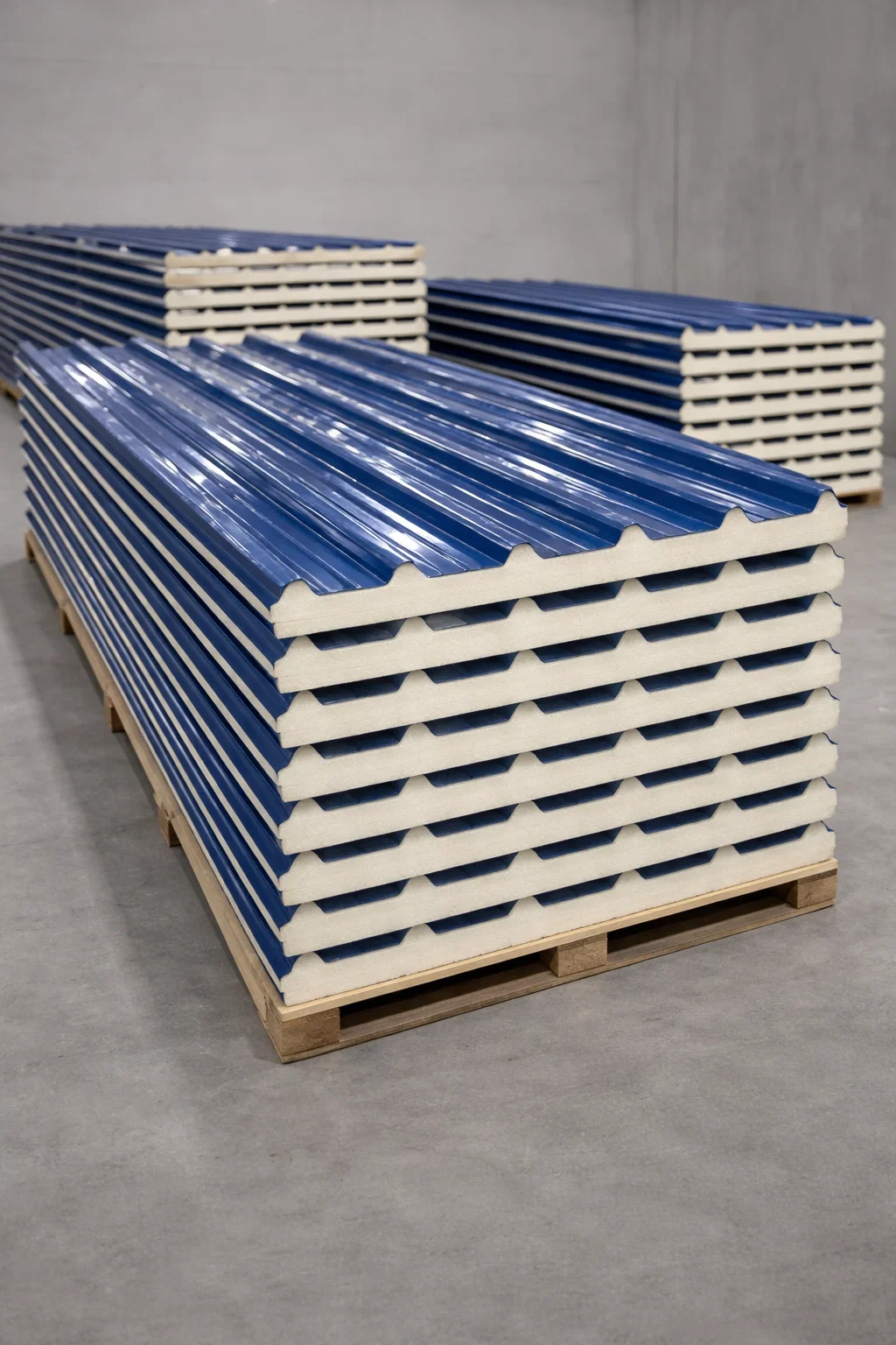Blue PUF Insulated Roofing Panel