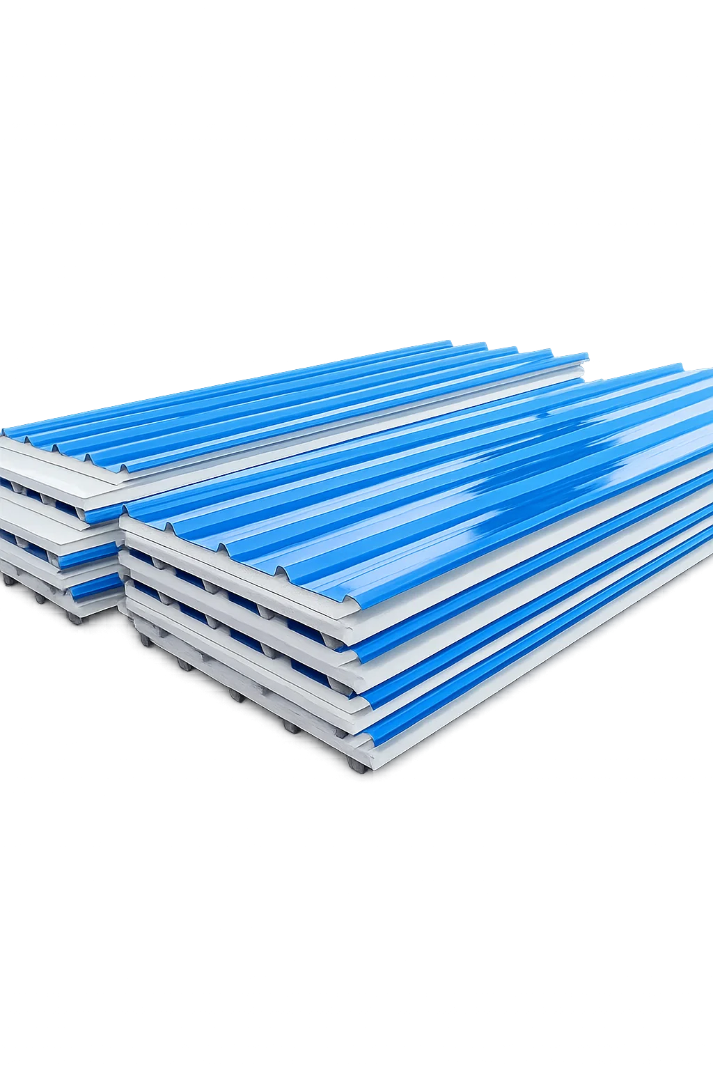 Blue PUF Insulated Roofing Panel