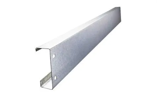 Side view of galvanized iron C purlin