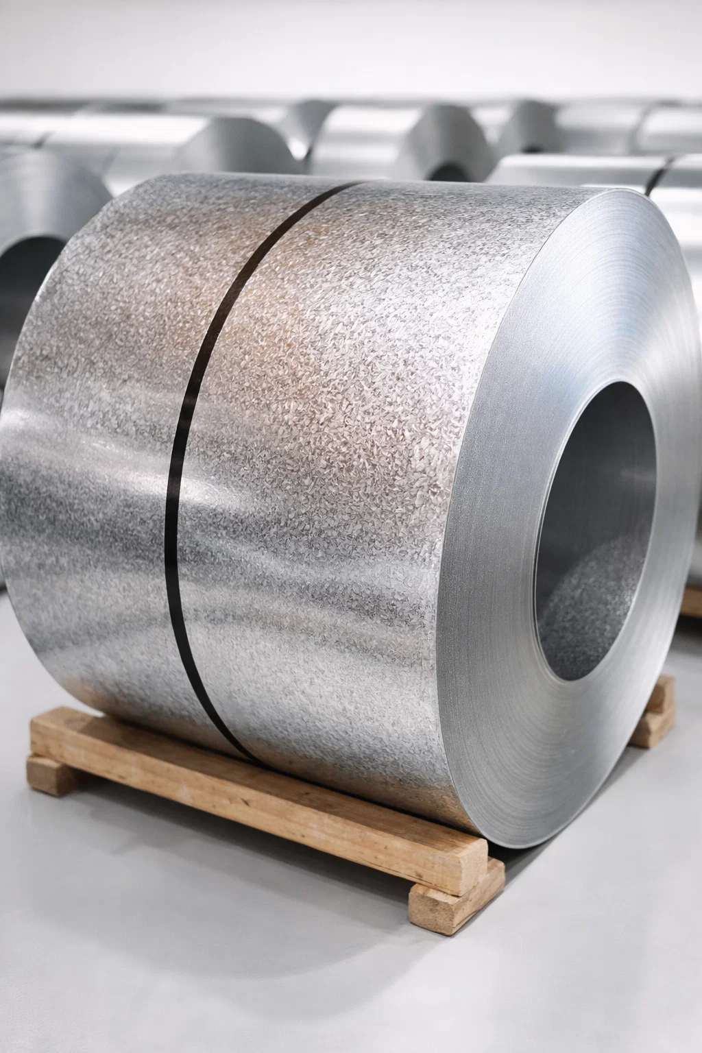 Zinc coated galvanized steel coil on pallet
